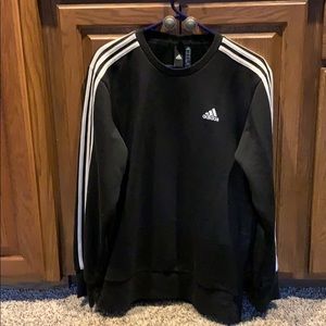 Black 3 strips Adidas pullover